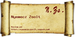 Nyemecz Zsolt névjegykártya